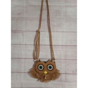 UnionBay Purse Tan Owl Small Purse Shoulder Bag Adjustable Fringe
